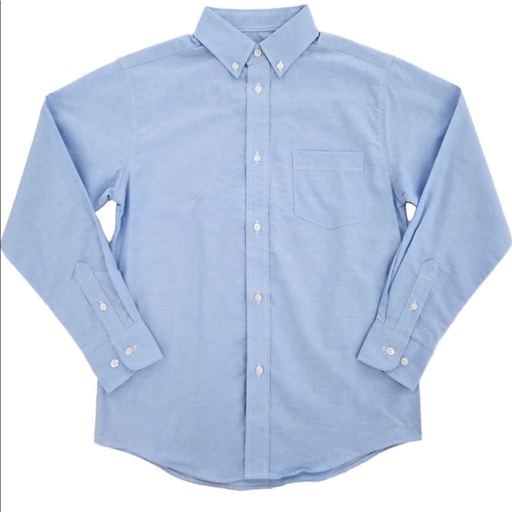 CHAPS Boys’ Blue Oxford Button Down Collar Shirt